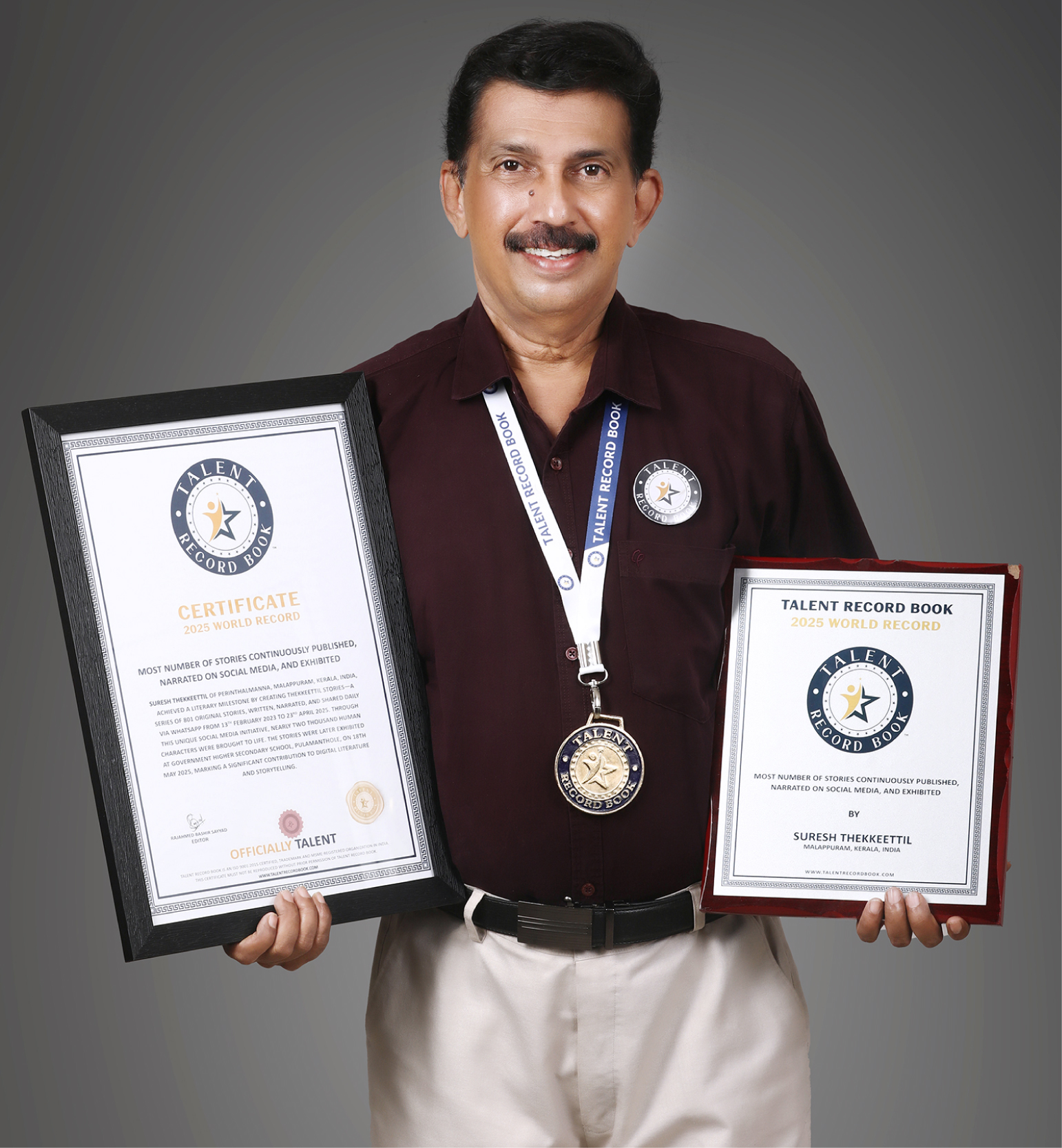 SURESH THEKKEETTIL - MOST NUMBER OF STORIES CONTINUOUSLY PUBLISHED, NARRATED ON SOCIAL MEDIA, AND EXHIBITED